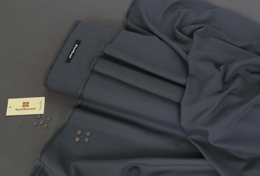 Men's Grey Wash & Wear Plain Suit Fabric 4m